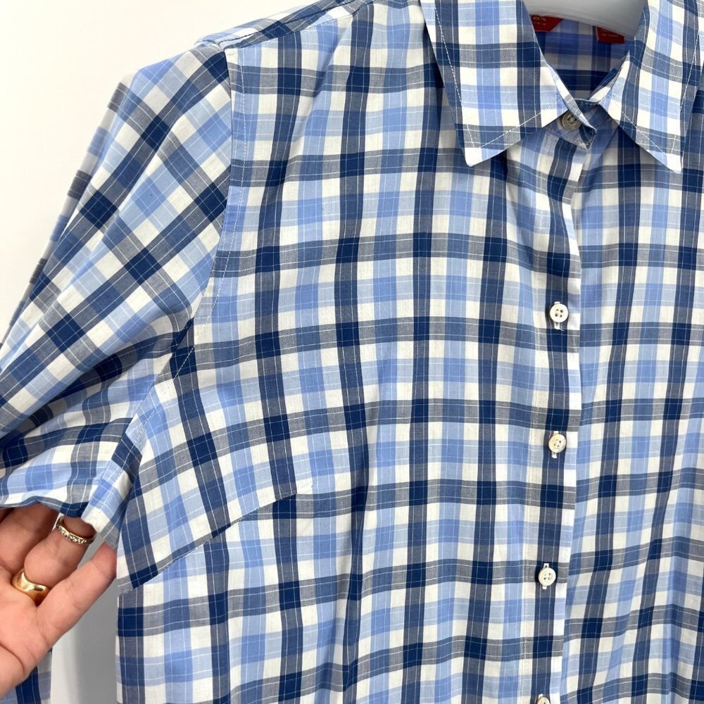 Tommy Bahama‎ Relax Woman's Blue Plaid Shirt Size L - Picture 3 of 5